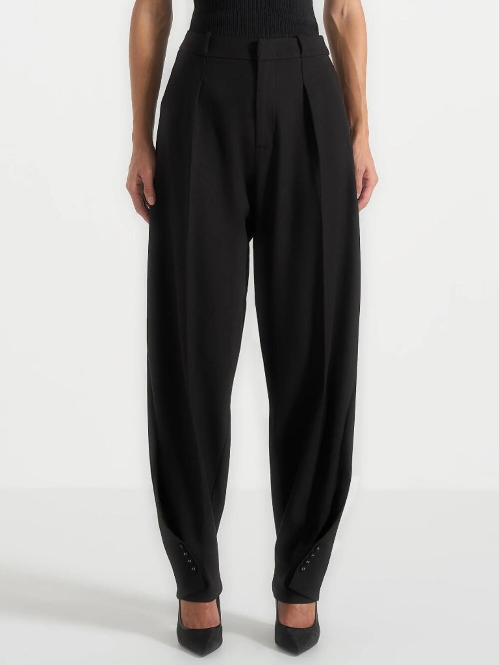Maniere De Voire Sophie Twist Leg Tailored Trousers - NWOT - Black US 12